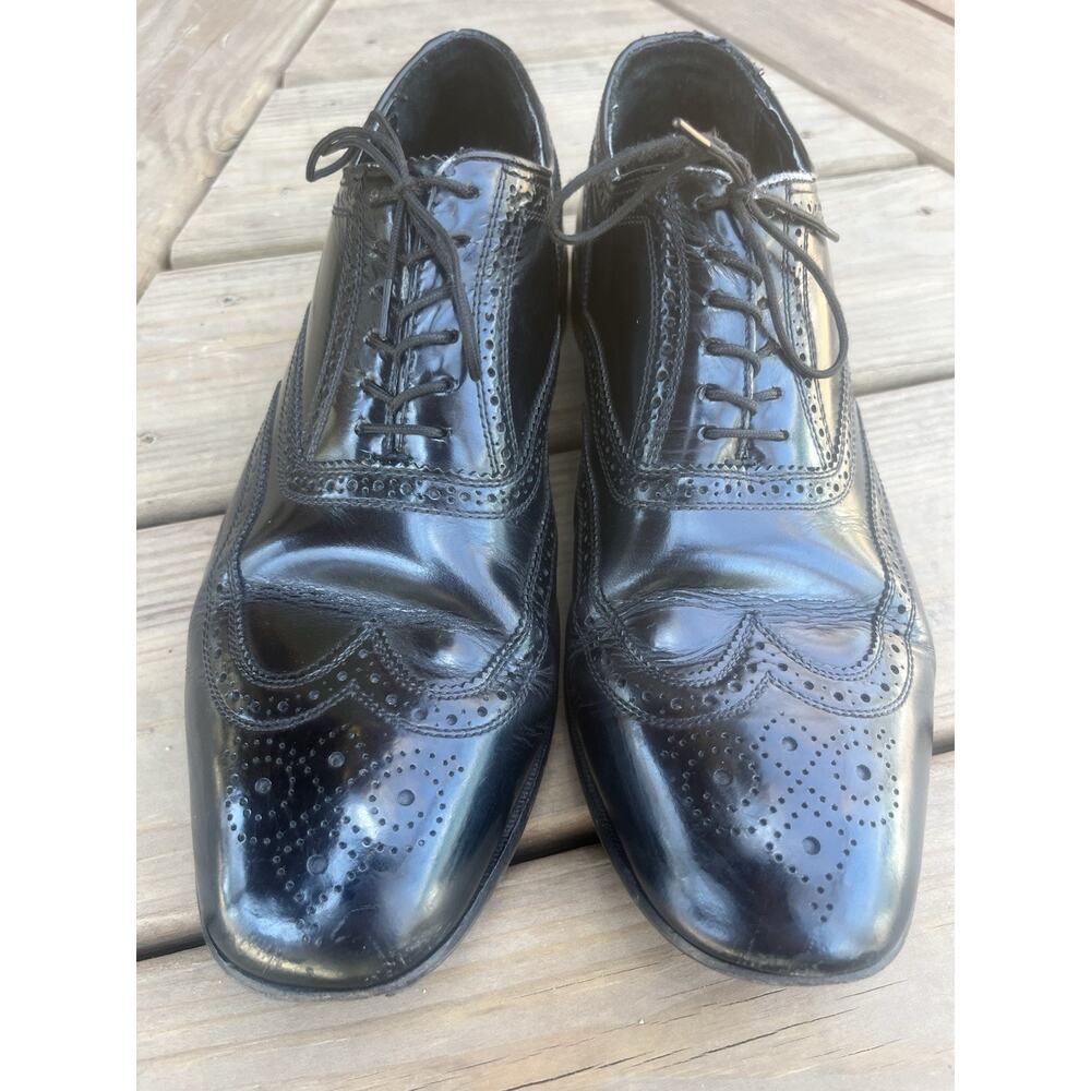 Florsheim Wingtip Oxford Shoes Mens 11.5 D Black Leather Brogue